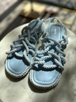 Sandales en corde bleu