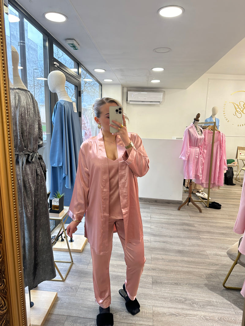 Pyjama 3 pièces rose clair